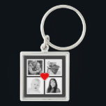 Porte-clés Photos Instagram de quatre familles ou couple avec<br><div class="desc">Emportez les gens que vous aimez le plus autour de vous tous les jours avec ce porte - clé de montage photo instagram rapide et facile. Téléchargez quatre de vos clichés préférés ou photos de couple mignonnes et ils seront encadrés agréablement à l'intérieur d'épaisses formes de carré blanc. Choisissez votre...</div>