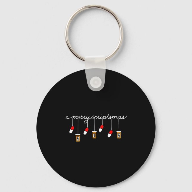 Porte-clés Phrase de pharmacie de Noël drôle Joyeux Scriptsma (Recto)