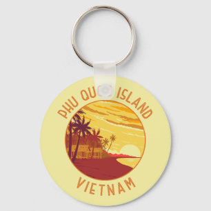 Porte-clés Phu Quoc Island Vietnam Cercle en détresse rétro