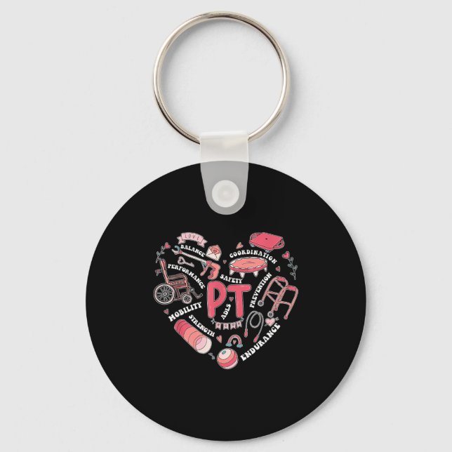 Porte-clés Physical Therapy Pt Valentine Heart Shape Physical (Recto)