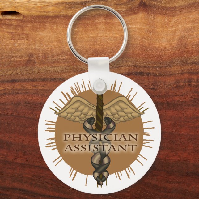 Porte-clés Physician Assistant Caduceus custom name Keychain (Recto)