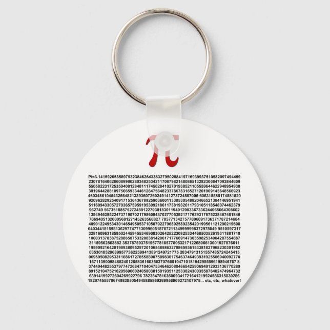 Porte-clés Pi = 3.141592653589 etc etc... whatever! (Recto)