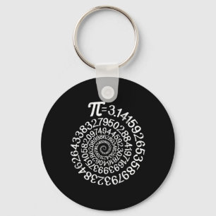 Porte-clés Pi = 3,14 Spiral Math Science Geek 3,14 Pi Day Ste