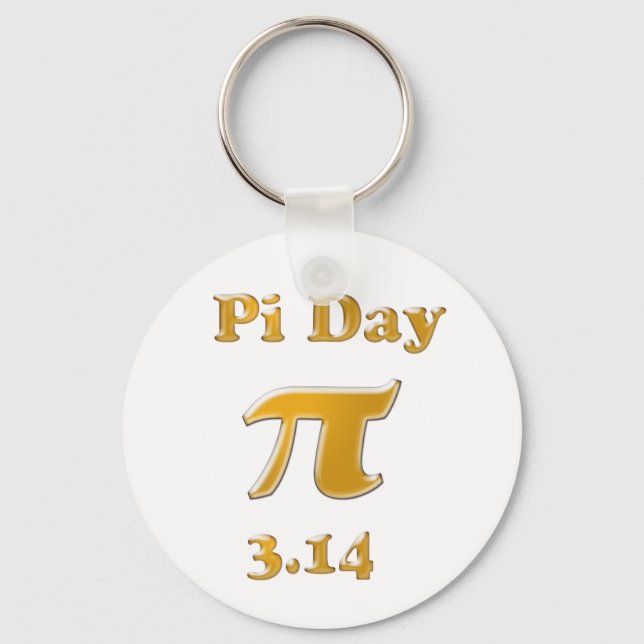 Porte-clés Pi Day Gold en blanc (Recto)