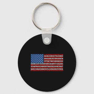 Porte-clés Pi Day Us Drapeau Patriotique Math Lover Pi Day
