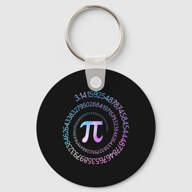 Porte-clés Pi Jour Math Geek Nerd 3.1415 Numéro Irrationnel P (Recto)