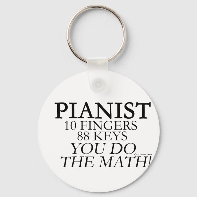 Porte-clés Pianiste 10 Doigts 88 Touches (Recto)
