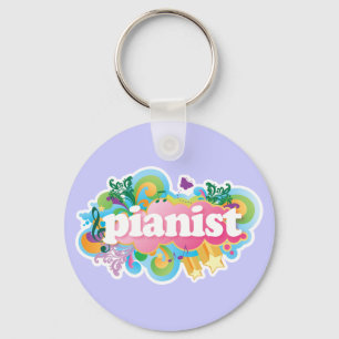 Porte-clés Pianiste Retro Piano Cadeau