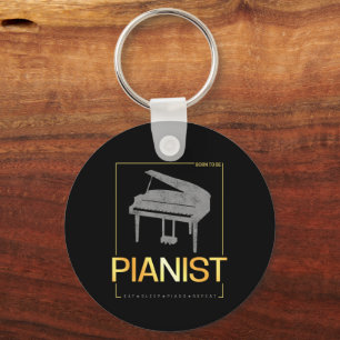 Porte-clés Piano Né Pour Être Pianiste Musicien Design Vintag