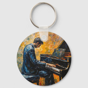 Porte-clés Piano Player - Peinture à l'huile