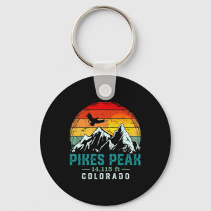 Porte-clés Pic Retro Détresse Pikes Peak Montagne Colorado Ra