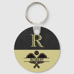 Porte-clés Pickball Guy Personnalisé Monogramme Nom initial