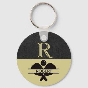 Porte-clés Pickball Guy Personnalisé Monogramme Nom initial