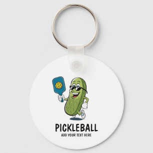 Porte-clés Pickle Personnalisé Mignon Jouant au Pickleball Dr