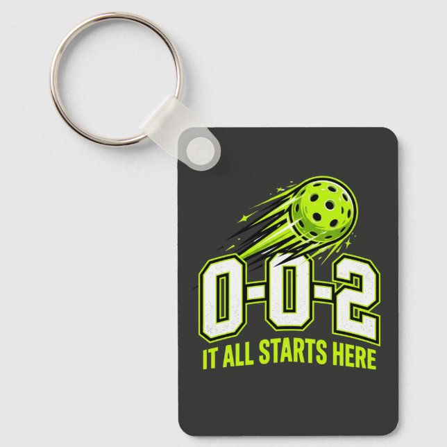 Porte-clés Pickleball 0-0-2 - Cadeau de score amus (Recto)