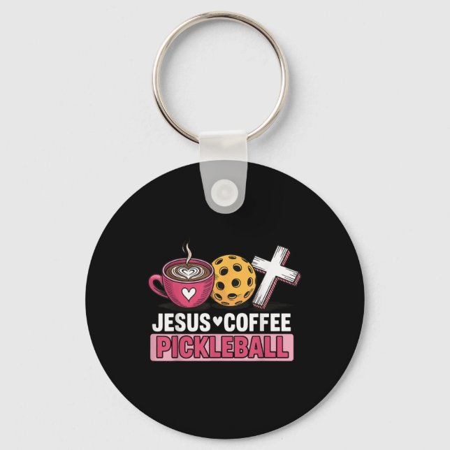 Porte-clés Pickleball à café Jésus (Recto)