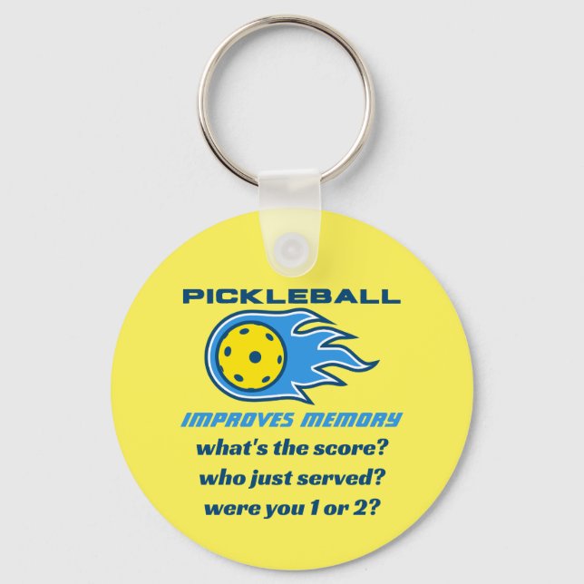 Porte-clés Pickleball Améliore la Mémoire Drôle  (Recto)