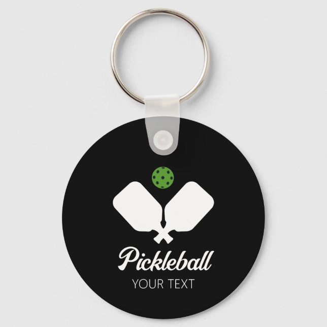 Porte-clés Pickleball avec pagaies et balle Personnalisé (Recto)