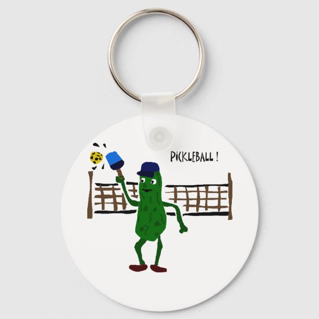 Porte-clés Pickleball Jouer Pickleball Art Primitif (Recto)