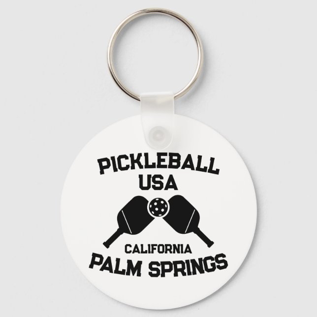 Porte-clés Pickleball Paddle Palm Springs Californie Custom (Recto)