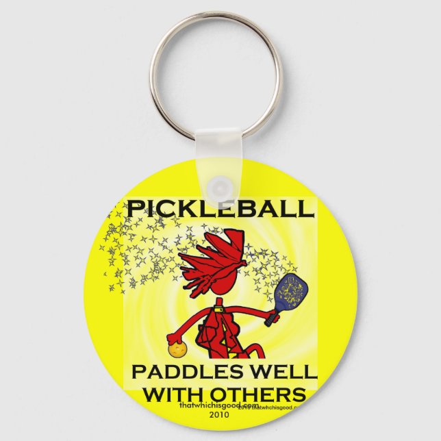 Porte-clés Pickleball Paddles Bien Avec D'Autres (Recto)