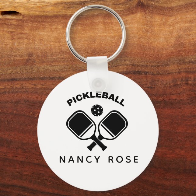 Porte-clés Pickleball Paddles Nom personnalisé (Recto)