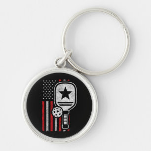 Porte-clés Pickleball Player - American Flag Pickleball - Pic