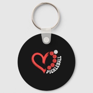 Porte-clés Pickleball Saint-Valentin cœur