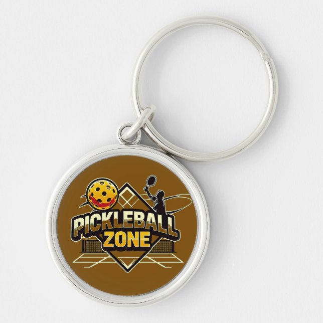 Porte-clés Pickleball Zone - Parfait pour les joueurs passion (Devant)