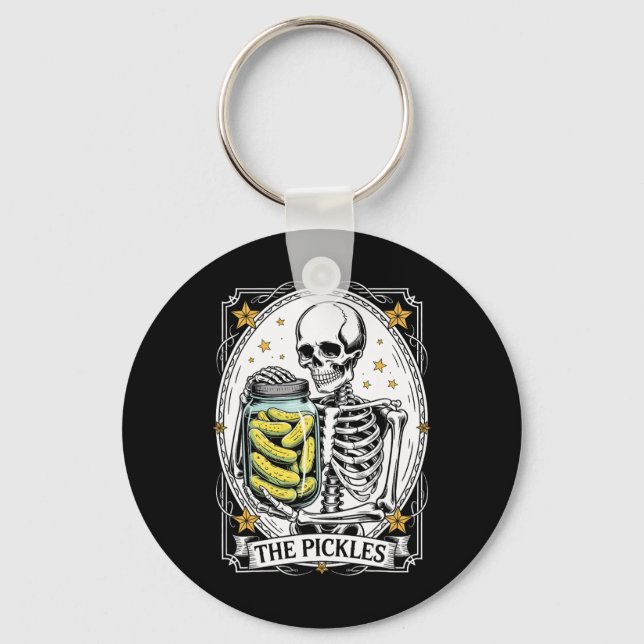 Porte-clés Pickles Tarot Card Skeleton Canning Season Gar (Recto)