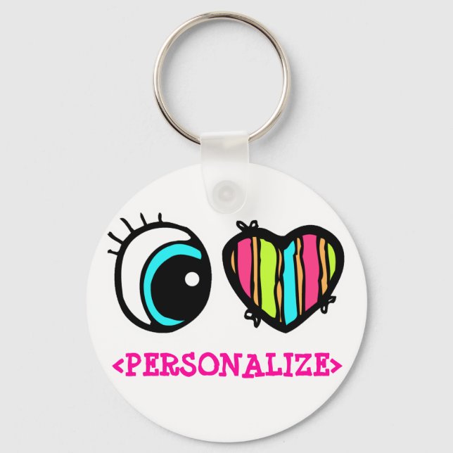 Porte-clés Pictogramme du coeur des yeux,<PERSONALIZE> (Recto)