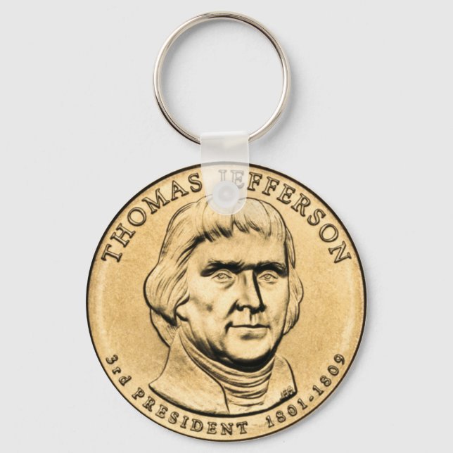 Porte-clés pièce de 1 $ Thomas Jefferson Président (Recto)