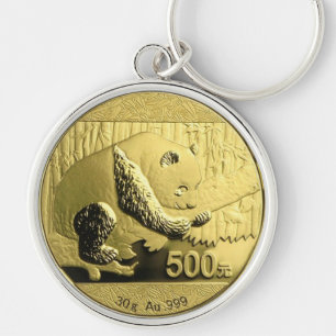Porte-clés Pièce de monnaie de panda d'or