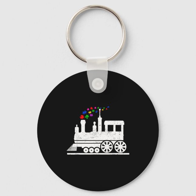 Porte-clés Pièce de puzzle de train mois de la sensibilisatio (Recto)