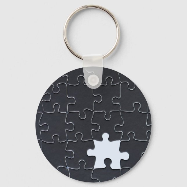 Porte-clés Pièce de puzzle manquante noire (Recto)