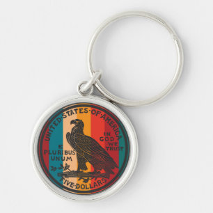 Porte-clés Pièce d'or de 5 dollars américaine