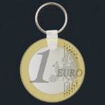 Porte-clés Pièce Euro<br><div class="desc">Motif rond 1 euro pièce</div>