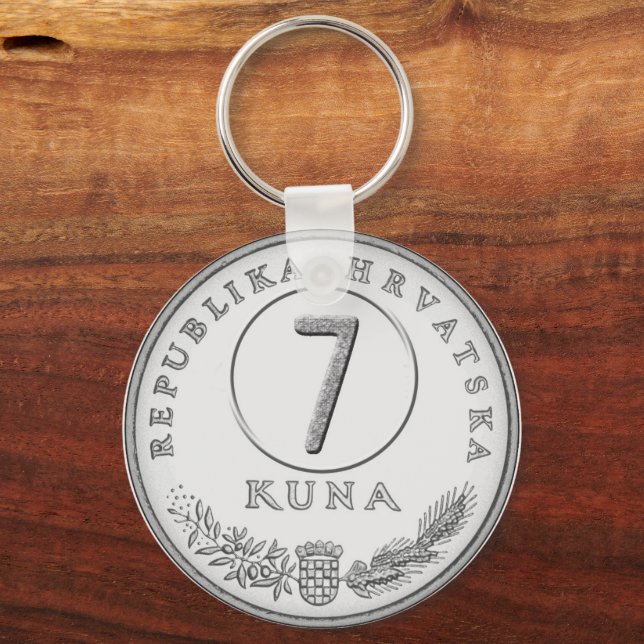 Porte-clés pièce Kuna croate – verso personnalisab (Recto)