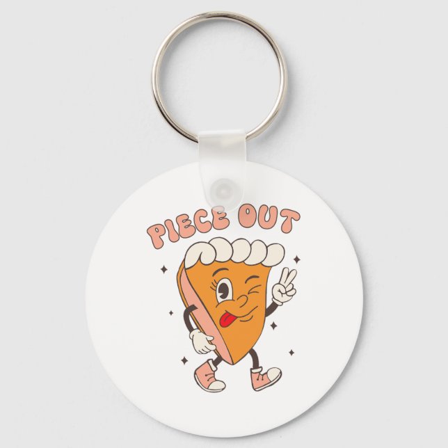 Porte-clés Piece Out Citrouille Pie Retro Thanksgiving Fall G (Recto)