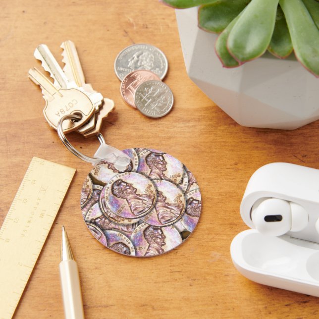 Porte-clés Pièces de cuivre Pennies US (Bureau)