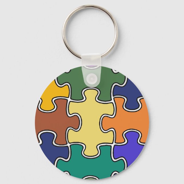 Porte-clés pièces de puzzle couleur (Recto)