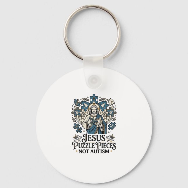 Porte-clés Pièces de puzzle Jésus pas autisme Pièces de puzzl (Recto)
