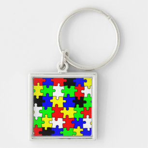 Porte-clés Pièces de puzzle lumineuses et colorées