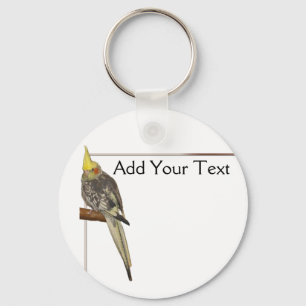 Porte-clés Pied Cockatiel on a Branch with White