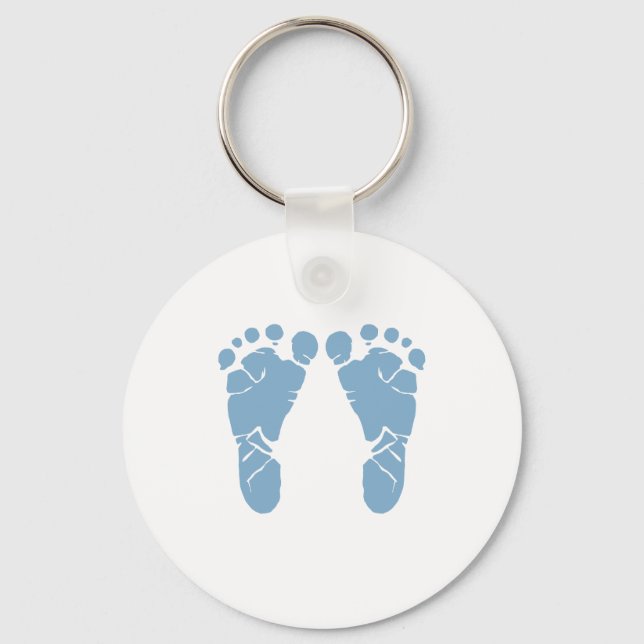 Porte-clés Pieds bébé bleus (Recto)