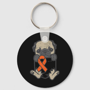 Porte-clés Pieds carlin Orange Ruban Poche Leucémie Cancer Aw