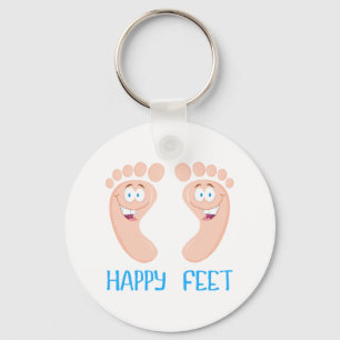 Porte-clés pieds heureux