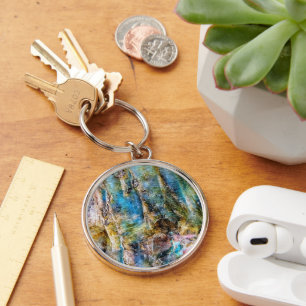 Porte-clés Pierre blanche bleue