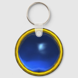 PORTE-CLÉS PIERRE DE GEM SAPPHIRE BLEU MAGIQUE