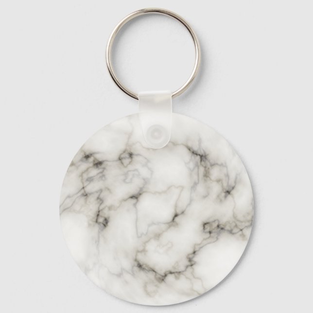 Porte-clés pierre marbrée noire et blanche (Recto)